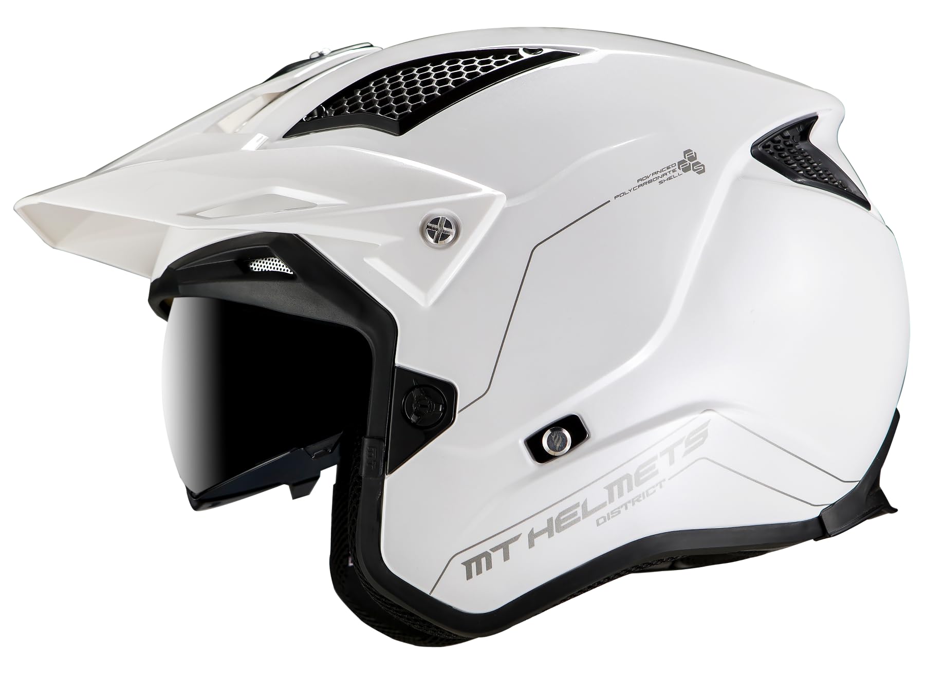 MT Helmets District SV S – Casco Moto Trial o Urbano con Visor Solar Retráctil, Interior Lavable, Diseño Off Road y Gran Ventilación | Homologado ECE 22.06 & DOT