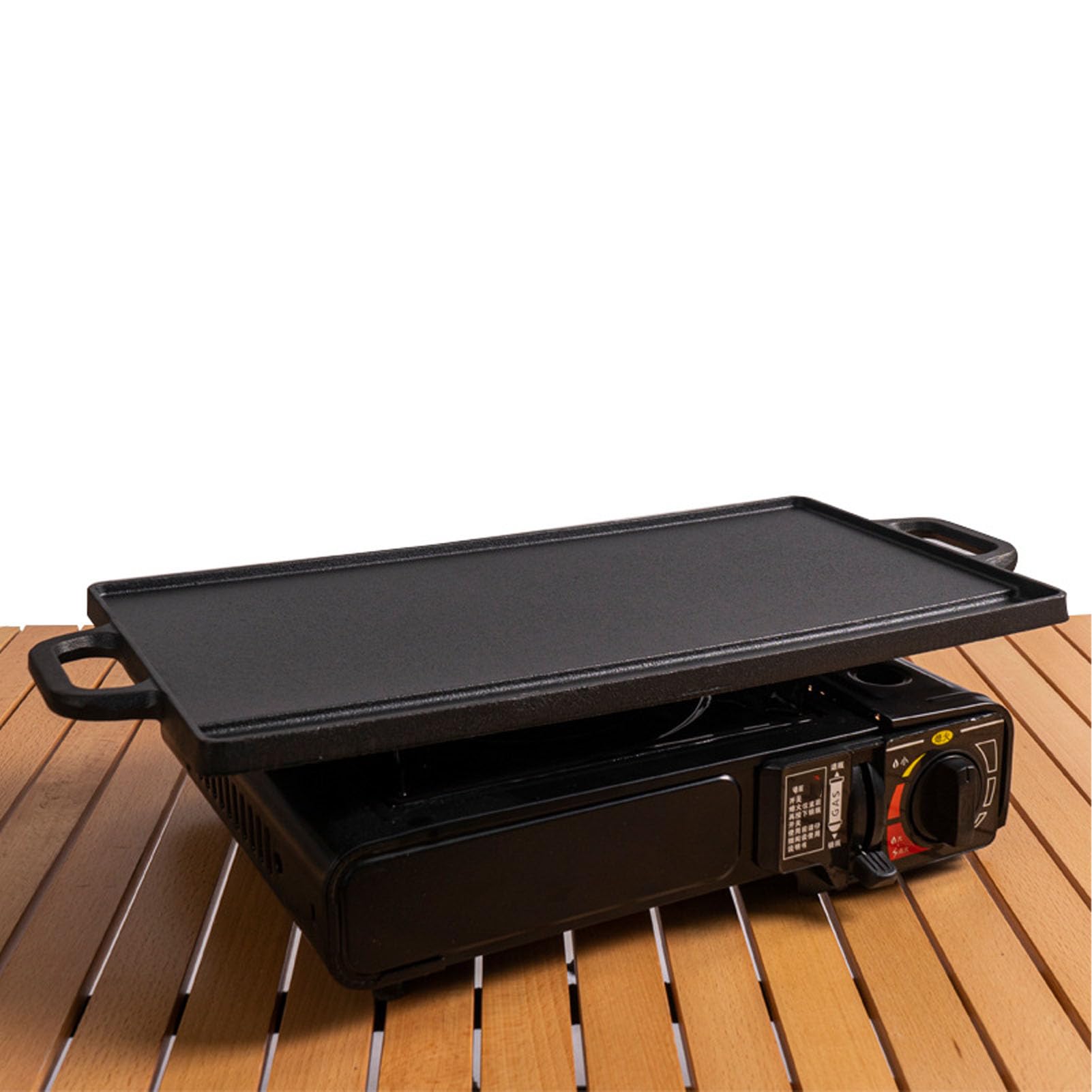 Piastra Bifacciale in Ghisa per Griglia Reversibile a Gas e a Induzione con Distribuzione Uniforme del Calore per Cucinare all'interno/all'esterno, Campeggio, Barbecue (Piccola)