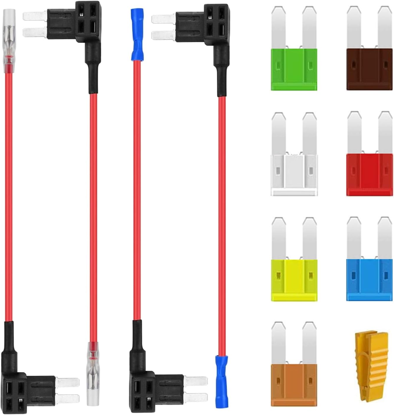 AUKENIEN Micro2 Fuse Tap Add A Circuit Fuses Adapter Micro 2 II Piggyback Fuses Holder with APT ATR 5A 7.5A 10A 15A 20A 25A 30A Automotive Blade Fuse for Cars Trucks Boats