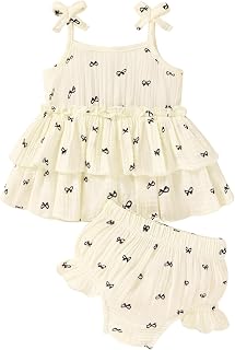 Happy Town Baby Girl Clothes Summer Infant Outfits Sleeveless Tank Tops Newborn Shorts Set Bloomers Toddler Shirt