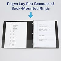 Vista 5 de Avery Carpeta de 3 anillas resistente, anillos inclinados de 1 pulgada, capacidad para papel de 11 x 17 pulgadas, 1 carpeta blanca (72124)