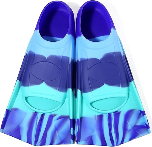 Miniatura 14 de Aletas de natación para niños, aletas cortas de natación juveniles para entrenamiento de natación de regazo para niñas y niños