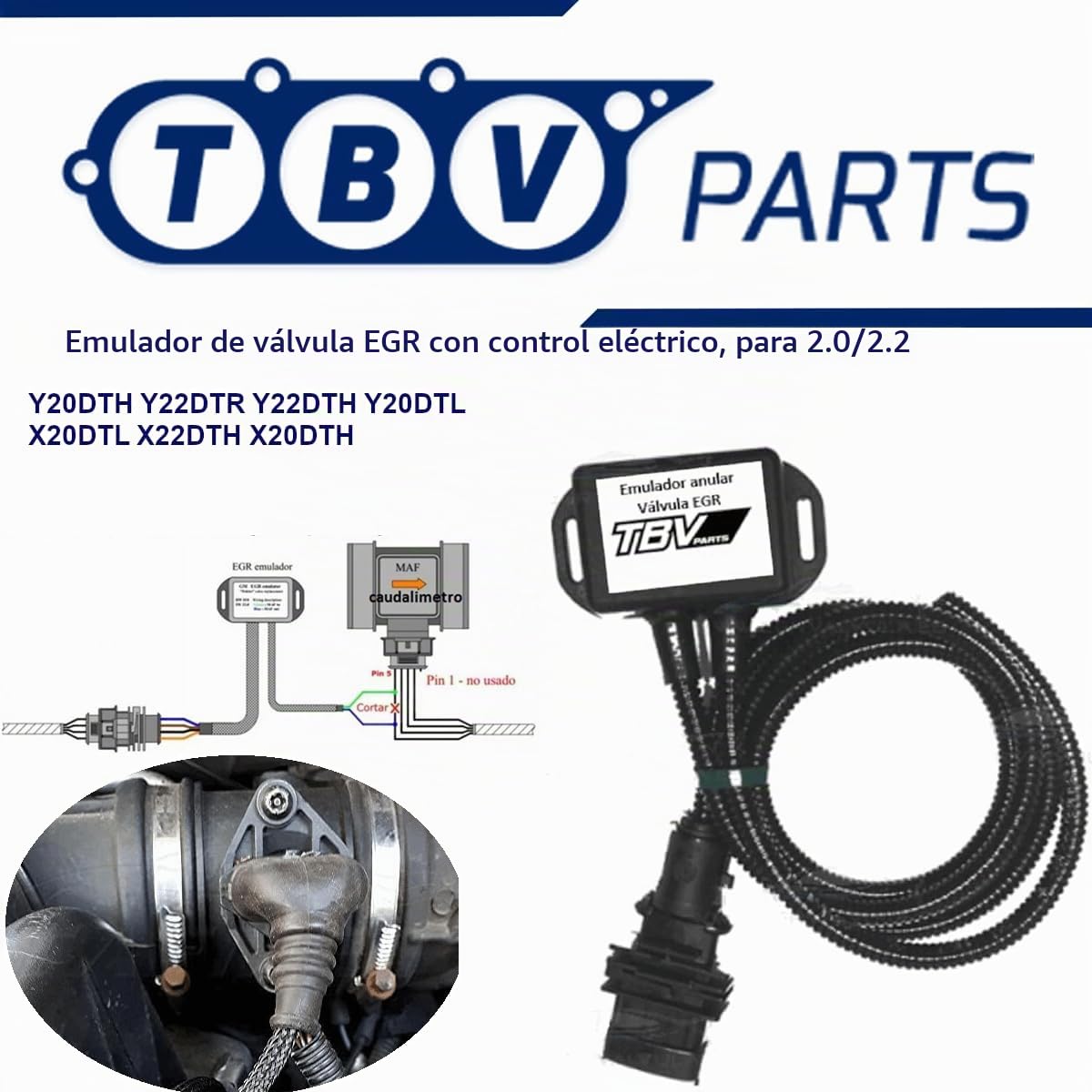 EMULADOR ANULAR VÁLVULA EGR 7375D con Control ELÉCTRICO 2.0/2.2 DTI Anular Valvula egr Y20DTH Y22DTR Y22DTH 93176989 5851594 5851041