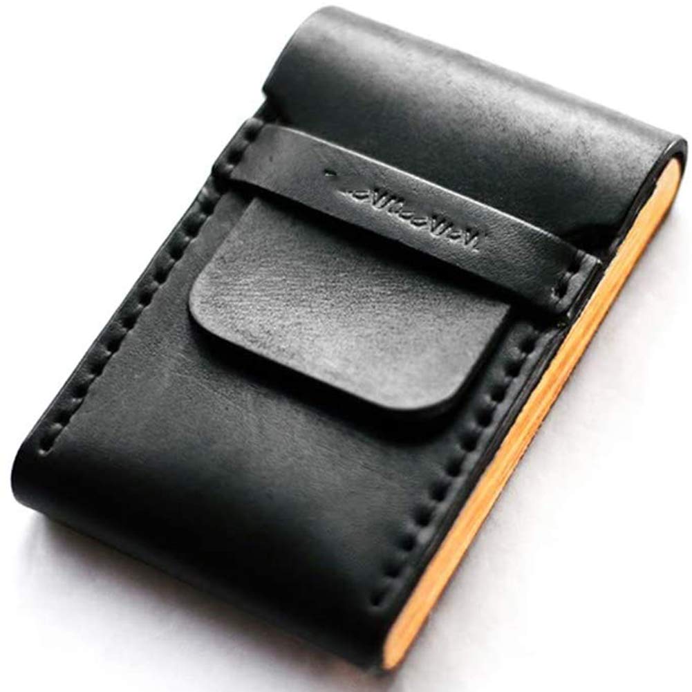 Sigaretta da Uomo in Pelle - Astuccio portasigarette in Legno retrò Portatile Ultrasottile, può Contenere 20 Sigarette Scatola portasigarette