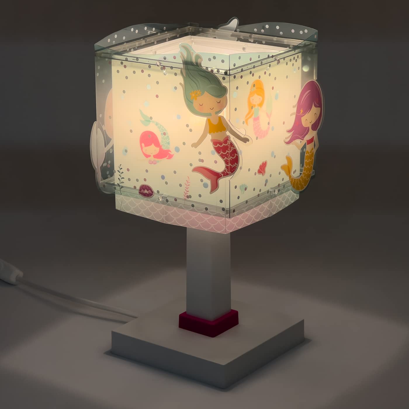 Dalber Lámpara de mesa o mesita infantil Mermaids Sirenas, lámparas infantiles, 63441, E14