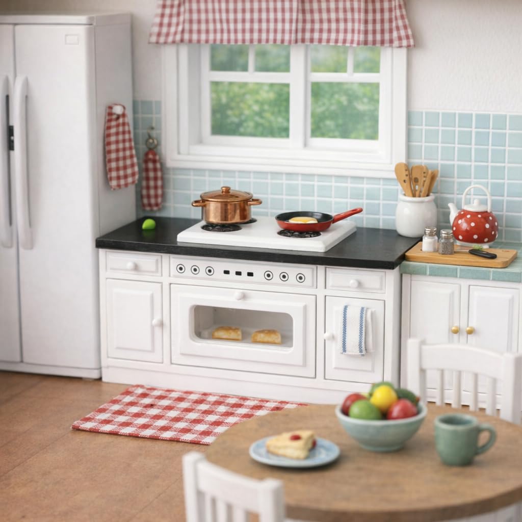 Ensemble de Meubles de Maison de poupée 7 pièces Armoire de Cuisine Miniature 1