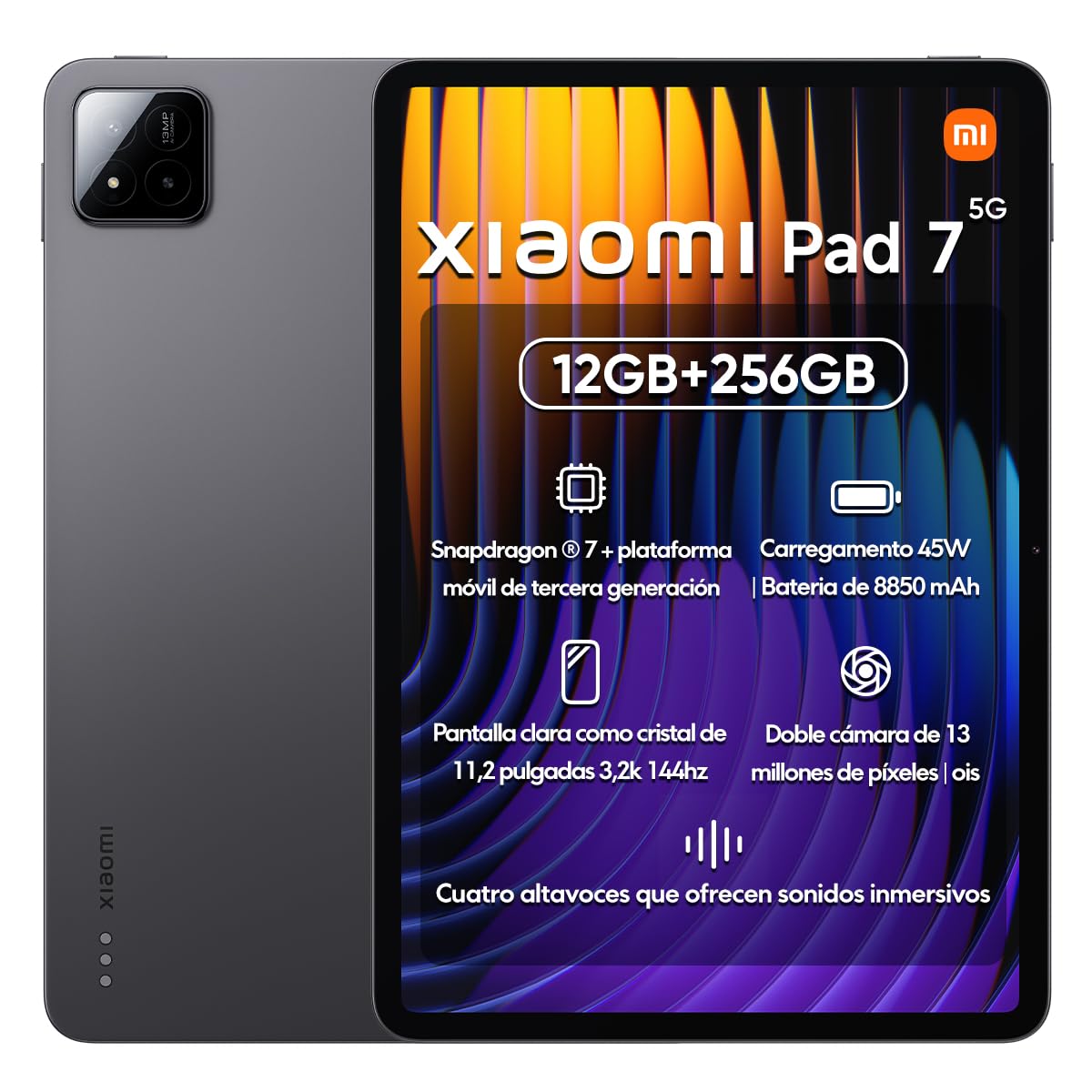 XIAOMI Pad 7 Ai WiFi Version Global (No Calls or Text) 11.2 inches 3.2K 144Hz 8850mAh Bluetooth 5.4 Four Speakers 13 Mp Model 2410CRP4CG (Gray, 256GB + 12GB)