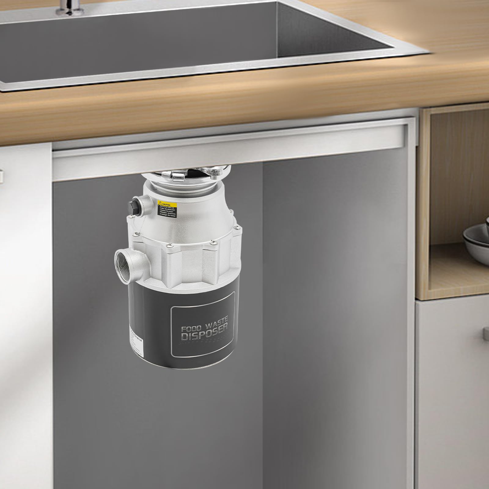 Rozdrabniacz do odpadów żywnościowych, 560 W, 1,15 l, niski poziom hałasu, rozdrabniacz odpadów, młynek do zlewu, czarny