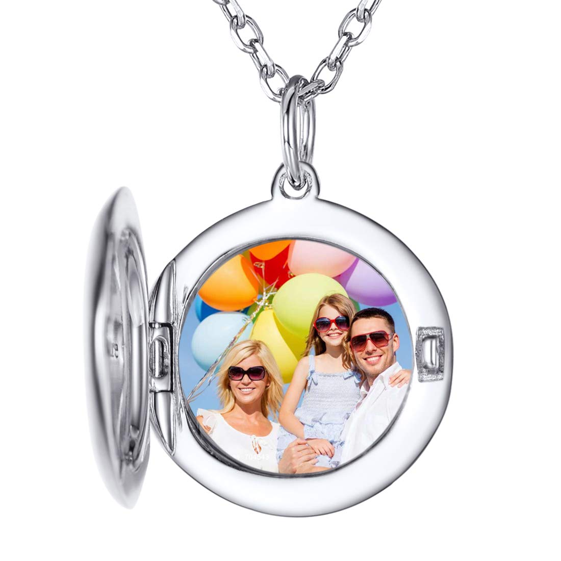 SILVERCUTE Collana Donna Argento Sterling 925 con Foto Personalizzata Medaglione Portafoto Cuore/Rotondo/Ovale Classico Elegante Argento/Oro/Oro Rosa Collana Personalizzata con Foto Idee Regalo