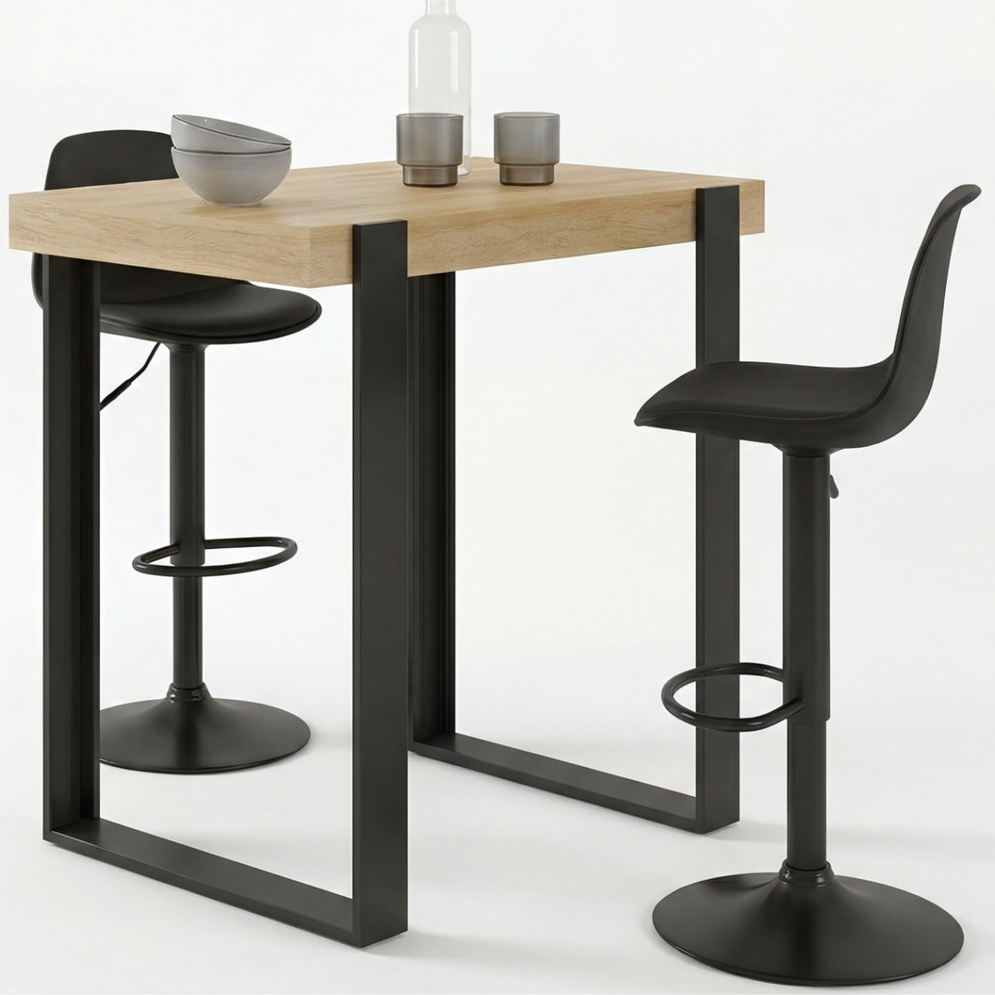 IDMarket - Ensemble Table de Bar Phoenix et 2 tabourets Karl