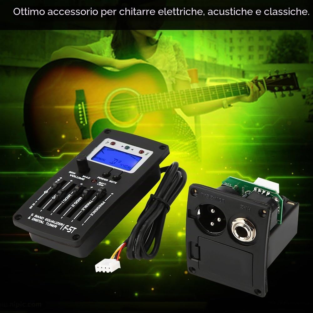 F-5T 5Band Equalizer Digital Tuner Pickup per chitarra classica elettrica