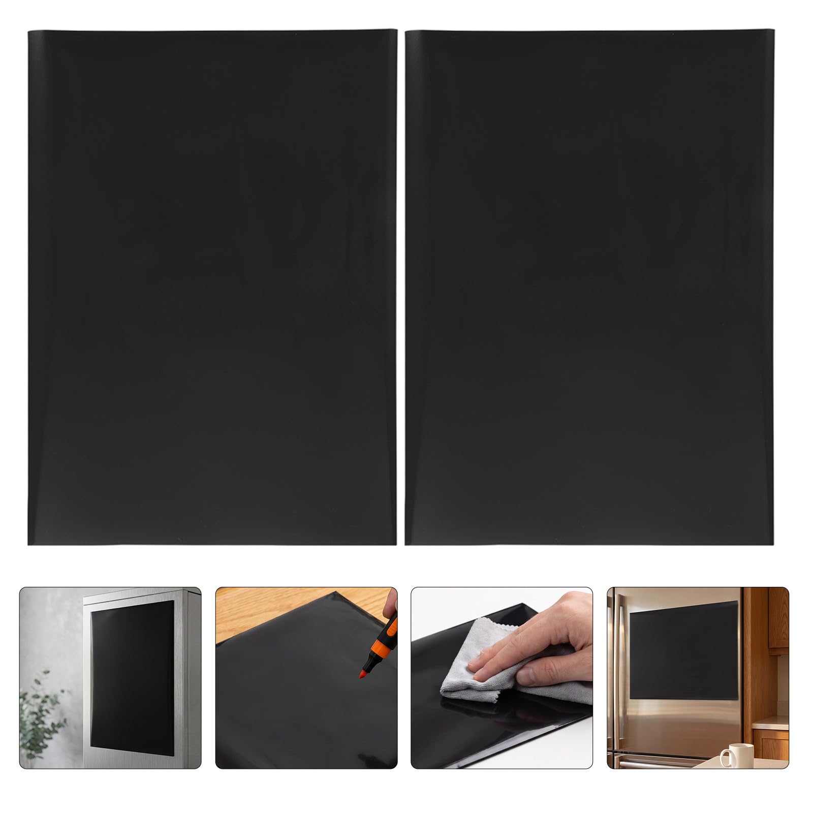 Veemoon 10 Stück Magnetische Abwischbare Tafel für Memos, Schwarz | Küchen und Gemeinschaftsräume, mit Magnetlage, Pp Oberfläche, Verstärkter Kante und Schwarzem Rahmen