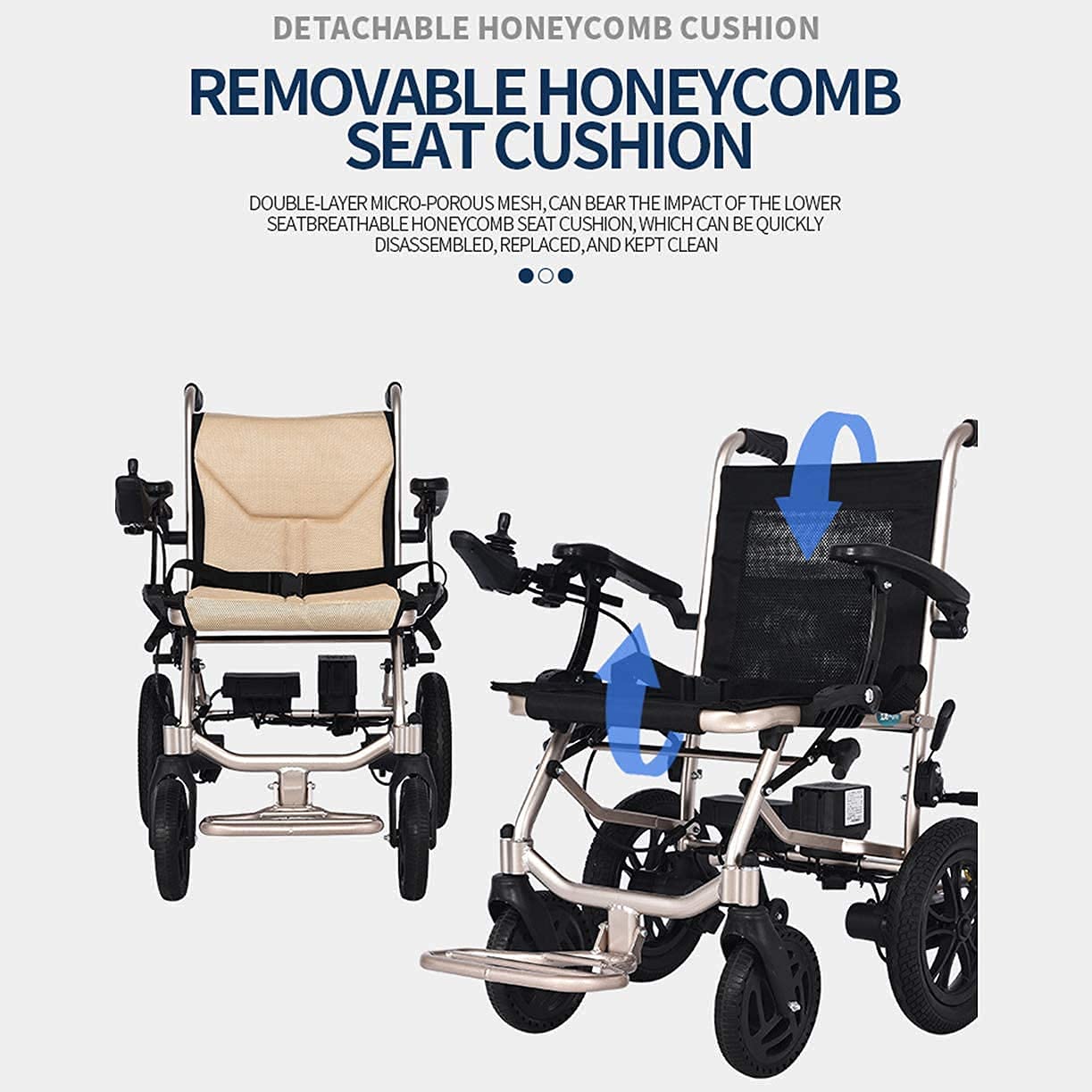 Carrozzine Elettriche Leggere Pieghevoli per Adulti Anziani Portatori di Handicap, Sedia Elettrica Aperta/Piega Velocemente con Carrozzina Elettrica o Manuale