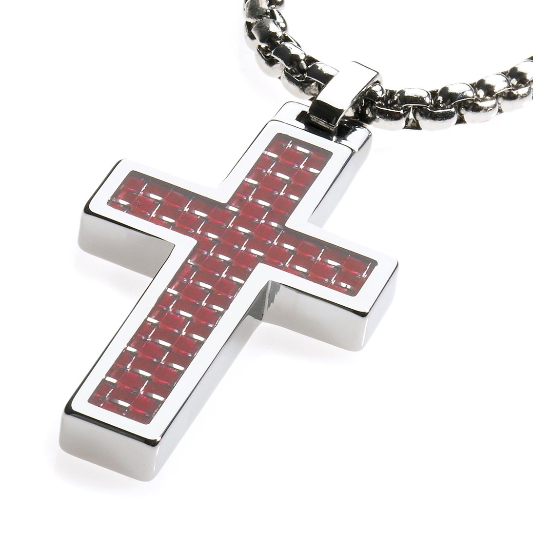 GESTALT COUTUREUnique GESTALT® Tungsten Cross Pendant with 4mm Surgical Stainless Steel Box Chain.