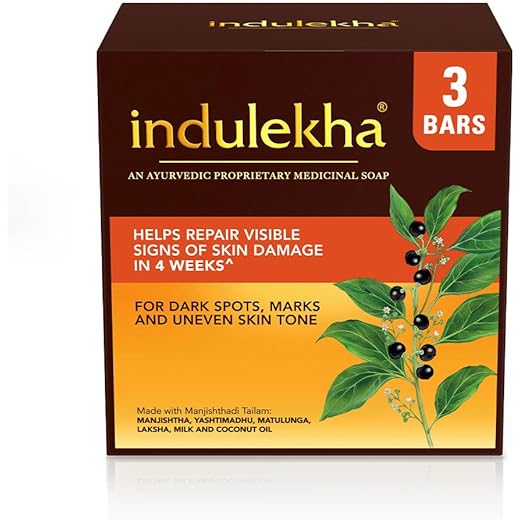 Indulekha Ayurvedic Proprietary Medicine Soap Pack of 3; 100 gm each bar, 300 gms packs Indulekha Ayurvedic Proprietary Medicine Soap Pack of 3; 100 gm each bar, 300 gms packs