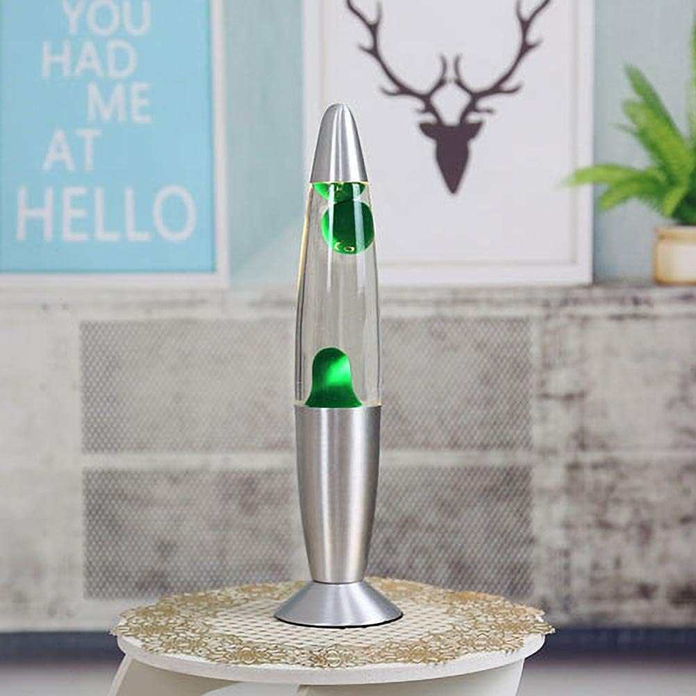 Dan&Dre Volcano Wax Lamp, Motion Lamp with Streamlined Design for Warm Light, Liquid Flowing, Aluminum Alloy and Tempered Glass, 25W (Green)