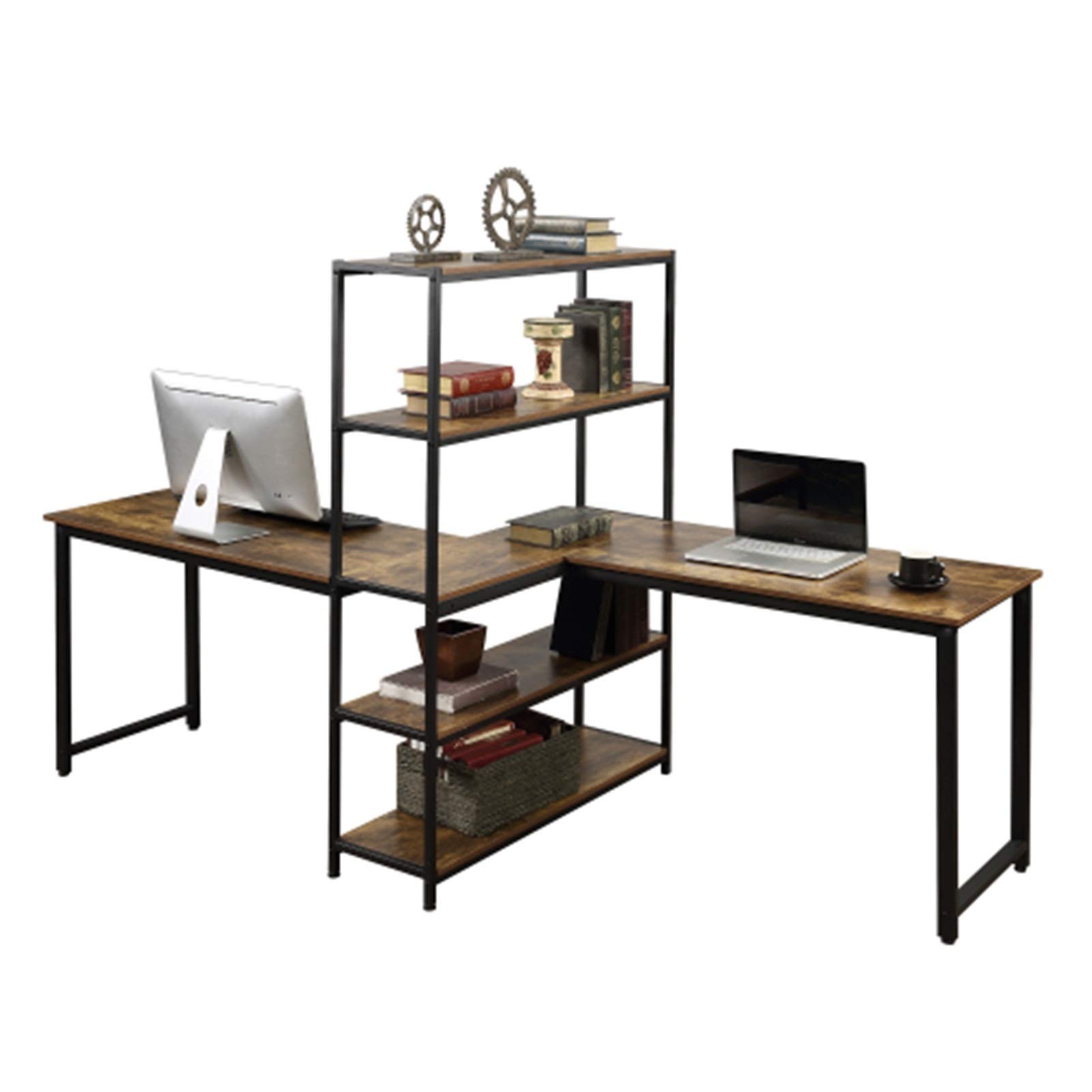 Buy Desk with Shelves Office Desk Study Writing Desk Home Office Two