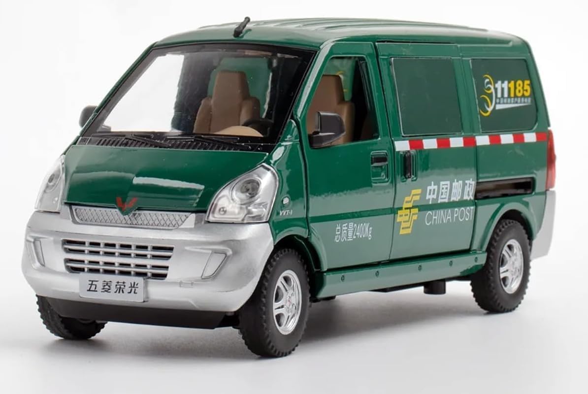 Favrallo 1:24 Scale Die-Cast Mini Bus Delivery Van Toy for Kids | Alloy Metal Pull Back Model with Opening Doors, LED Lights & Sound | Postal Cargo Vehicle Toy Car for (Multicolor)