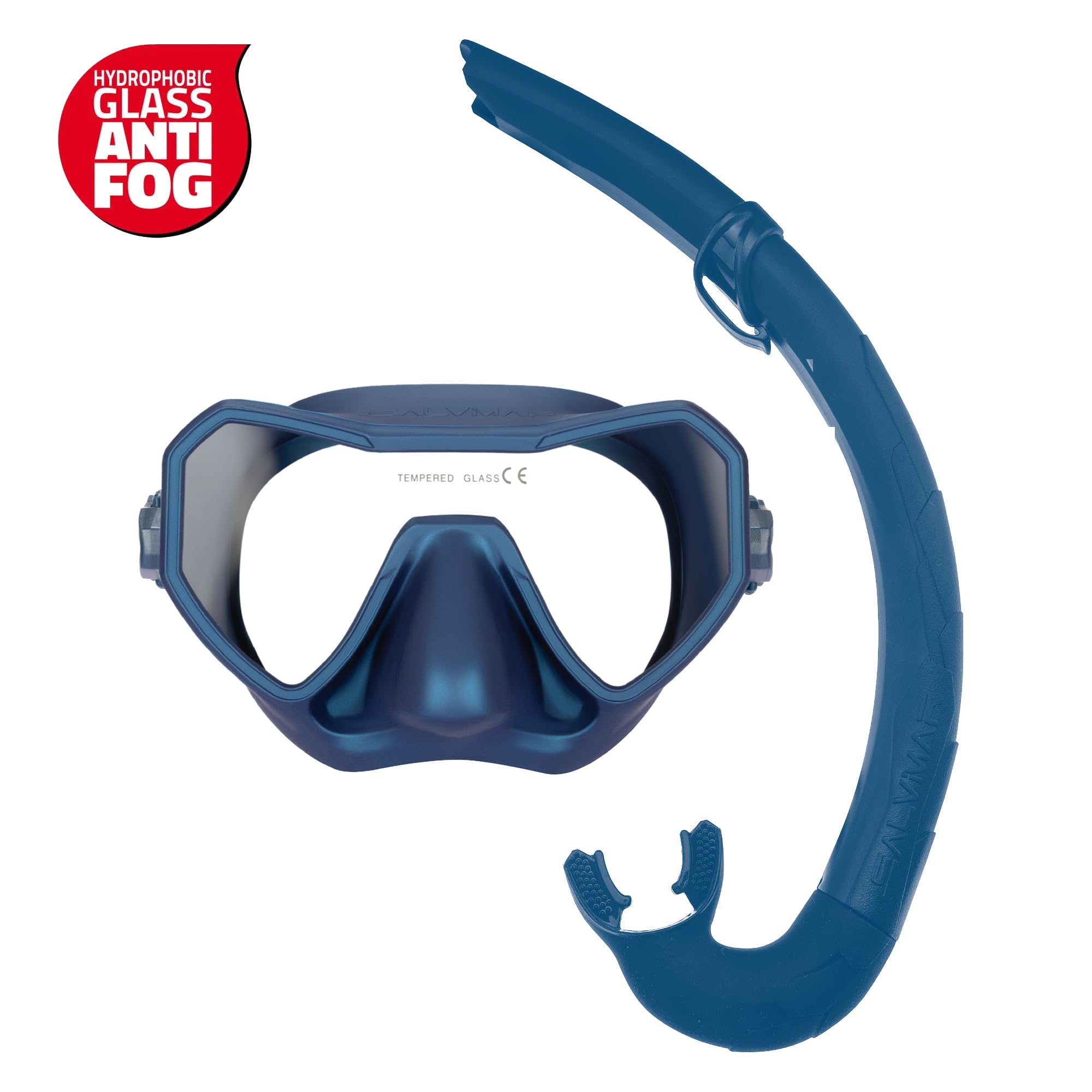 Salvimar, Combo - Máscara Neo Anti Fog Shining Azul + Bite Air Snorkel