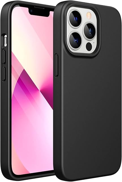 JETech Silicone Case Compatible with iPhone 13 Pro 6.1-Inch, Silky-Soft Touch Full-Body Protective Case, Shockproof Cover with Microfiber Lining (Black)