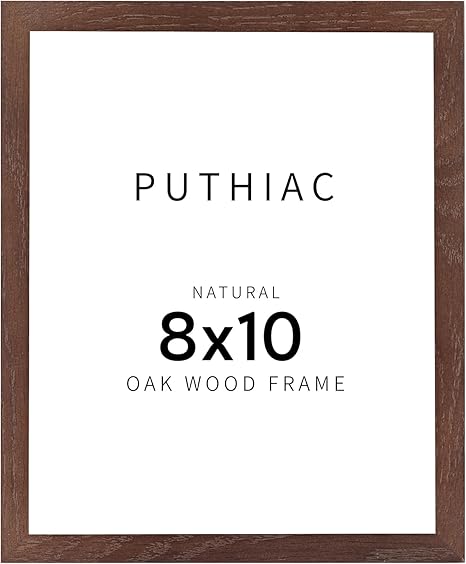 puthiac Walnut Wood Picture Frame, 8x10 inches, 1 Pack, Natural Solid Wooden Frame for Wall Art Photo and Prints