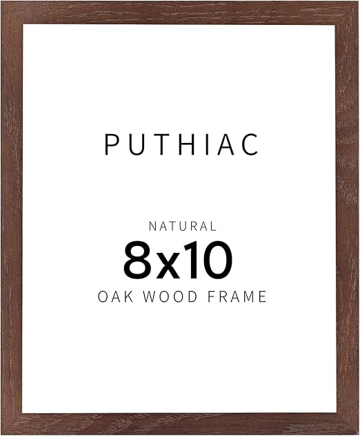 puthiac Walnut Wood Picture Frame, 8x10 inches, 1 Pack, Natural Solid Wooden Frame for Wall Art Photo and Prints