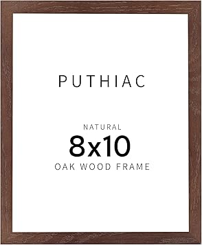 puthiac Walnut Wood Picture Frame, 8x10 inches, 1 Pack, Natural Solid Wooden Frame for Wall Art Photo and Prints