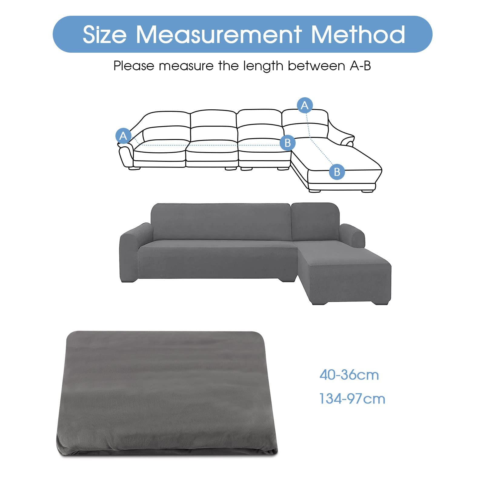Housse de canapé en Forme de L - Imperméable - Élastique - Antidérapant - 3 Places - 2 Places