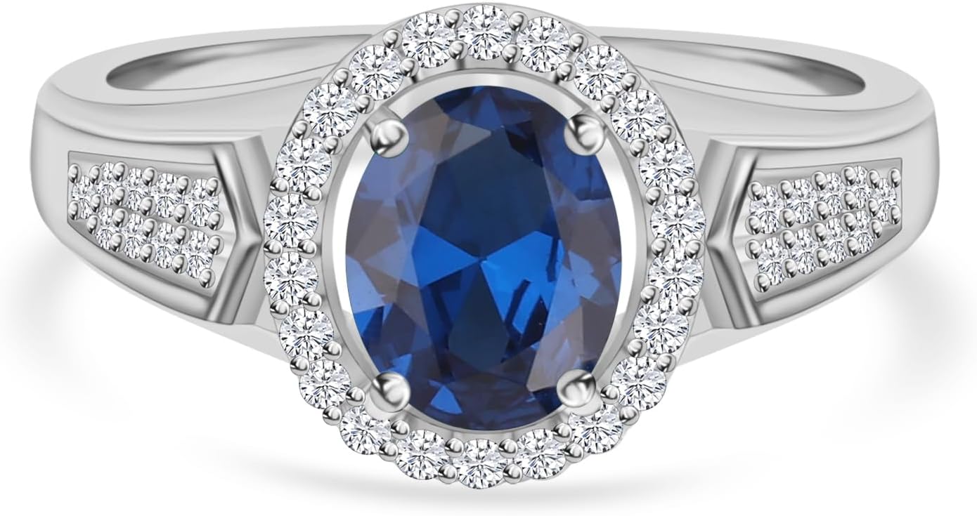 Ornate Jewels925 Sterling Silver American Diamond Halo Ring for Women and Girls | With Certificate of Authenticity and 925 Stamp | Life-time Warranty*