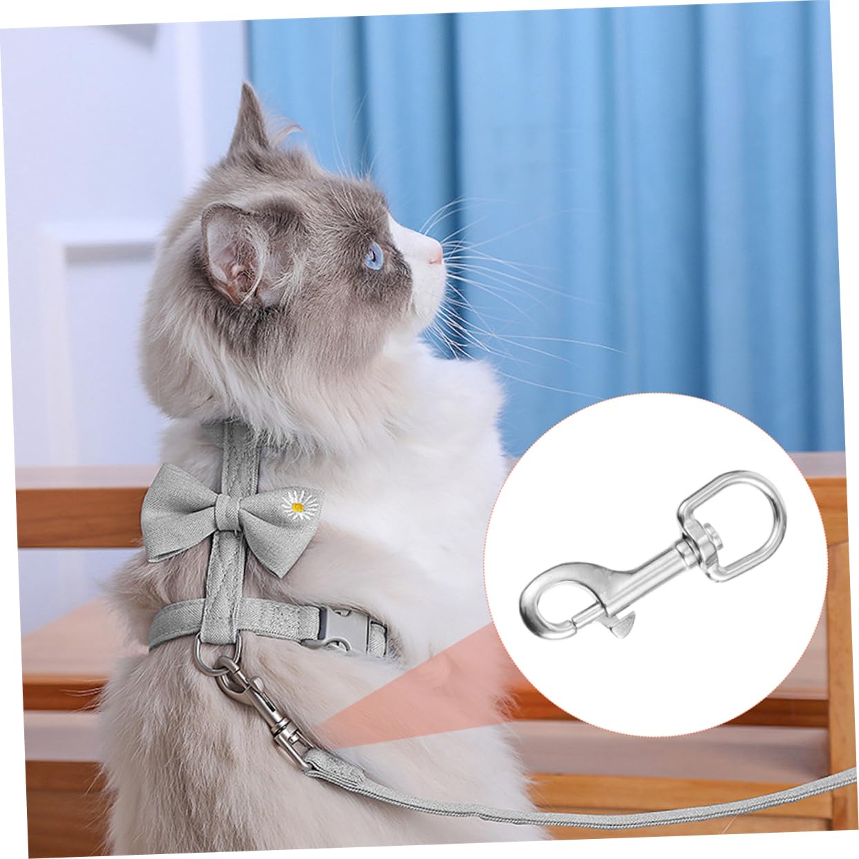 Gatuida 6stücke Edelstahl Drehbare Schnapphaken Für Hundeleinen Robuste Lanyard-clips Für Vielseitige Anwendungen Für Haustiere Und Outdoor-aktivitäten