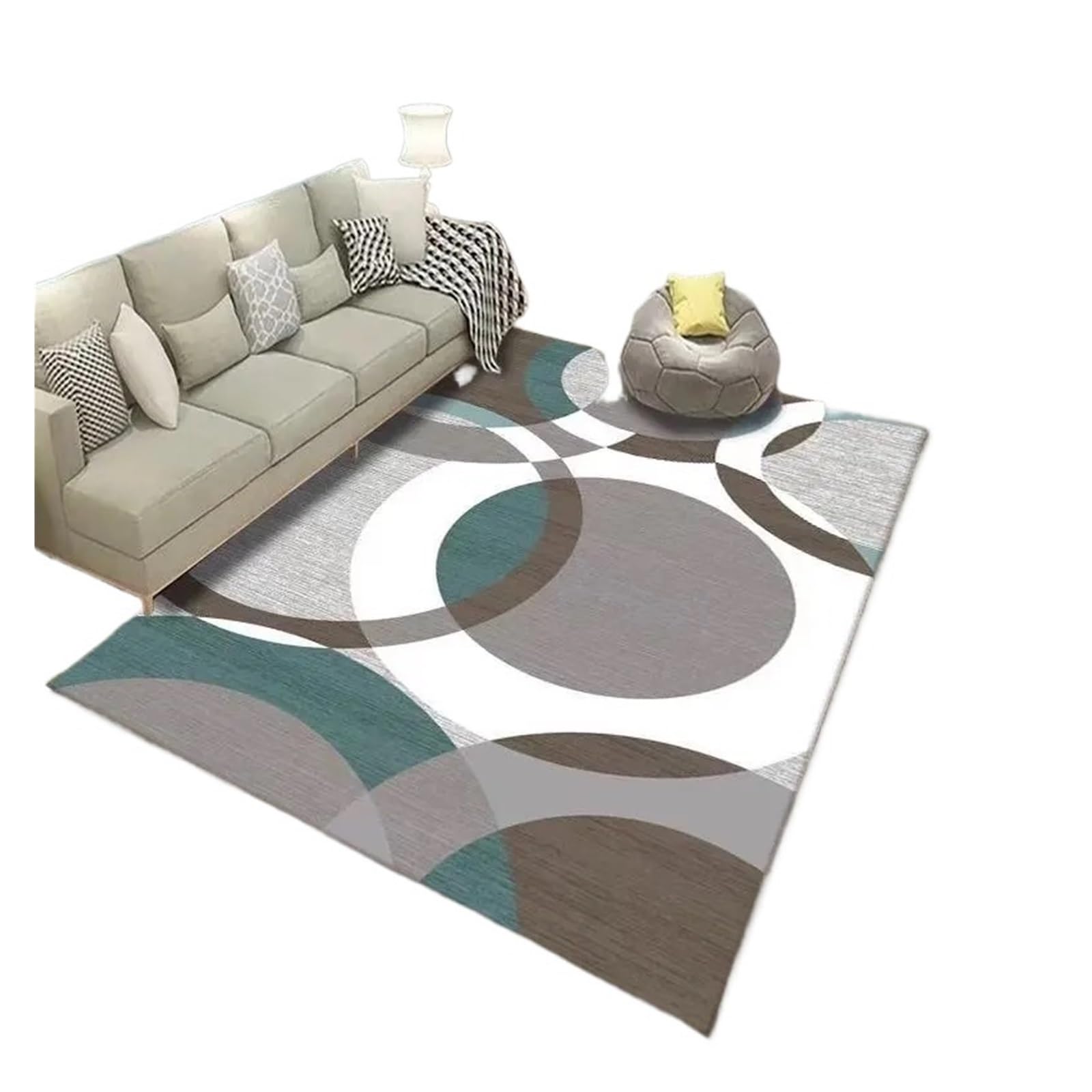 Tapis géométrique salon 80x160cm grand tapis lavable