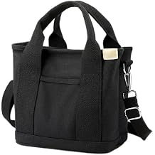 Small Tote Bag with Zipper, 2024 Canvas Multi-Pocket Crossbody Bag Shoulder Bag Satchel Hobo Bag Messenger Bag