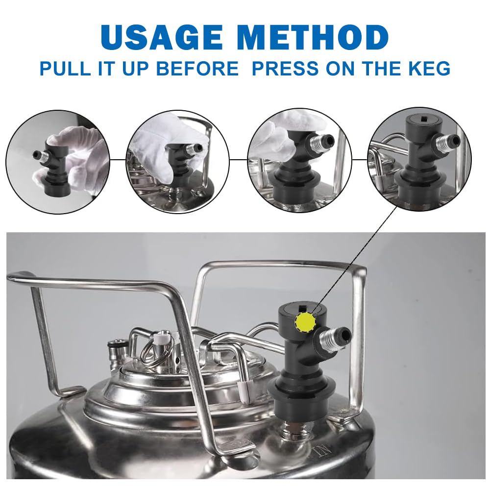 Kit de déconnexion à bille, 2pcs 1/4" Ball Lock MFL Gas&Liquid Beer Keg Disconnects Set pour connecteurs de liquide Homebrew Beer Soda Keg