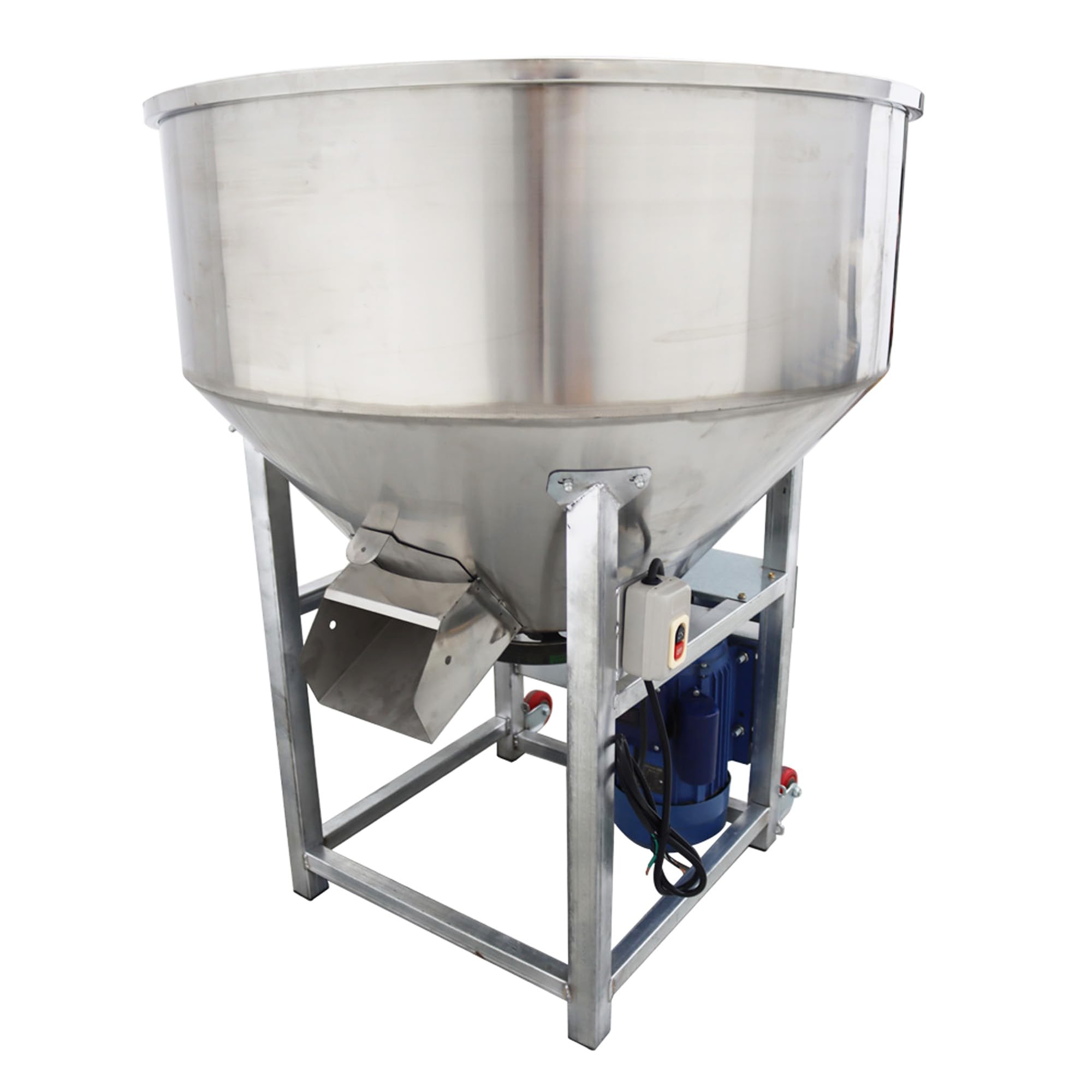 HQHAOTWU 201 Stainless Steel Feed Mixer Vertical Granular Plastic Mixing Machine for Animal Feed Mixing and Stirring 200KG/440LBS Capacity Stirrer 4KW 1440r/min