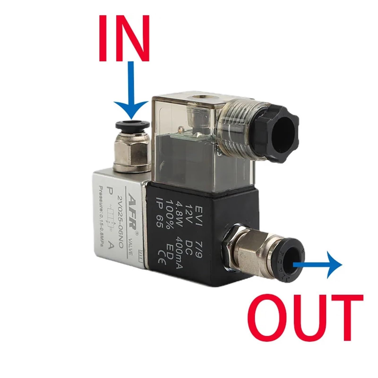 2V025-06NO Électrovanne Pneumatique 2 Positions Orifices NO 12V 24V 220V