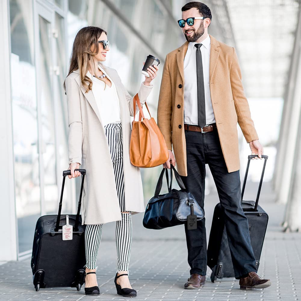flintronic 2 Pacchi Etichette per Bagagli, Valigie, Custodia Passaporto, Cover Unisex Portafoglio per Viaggio di Lavoro (Bianco+ Grigio)