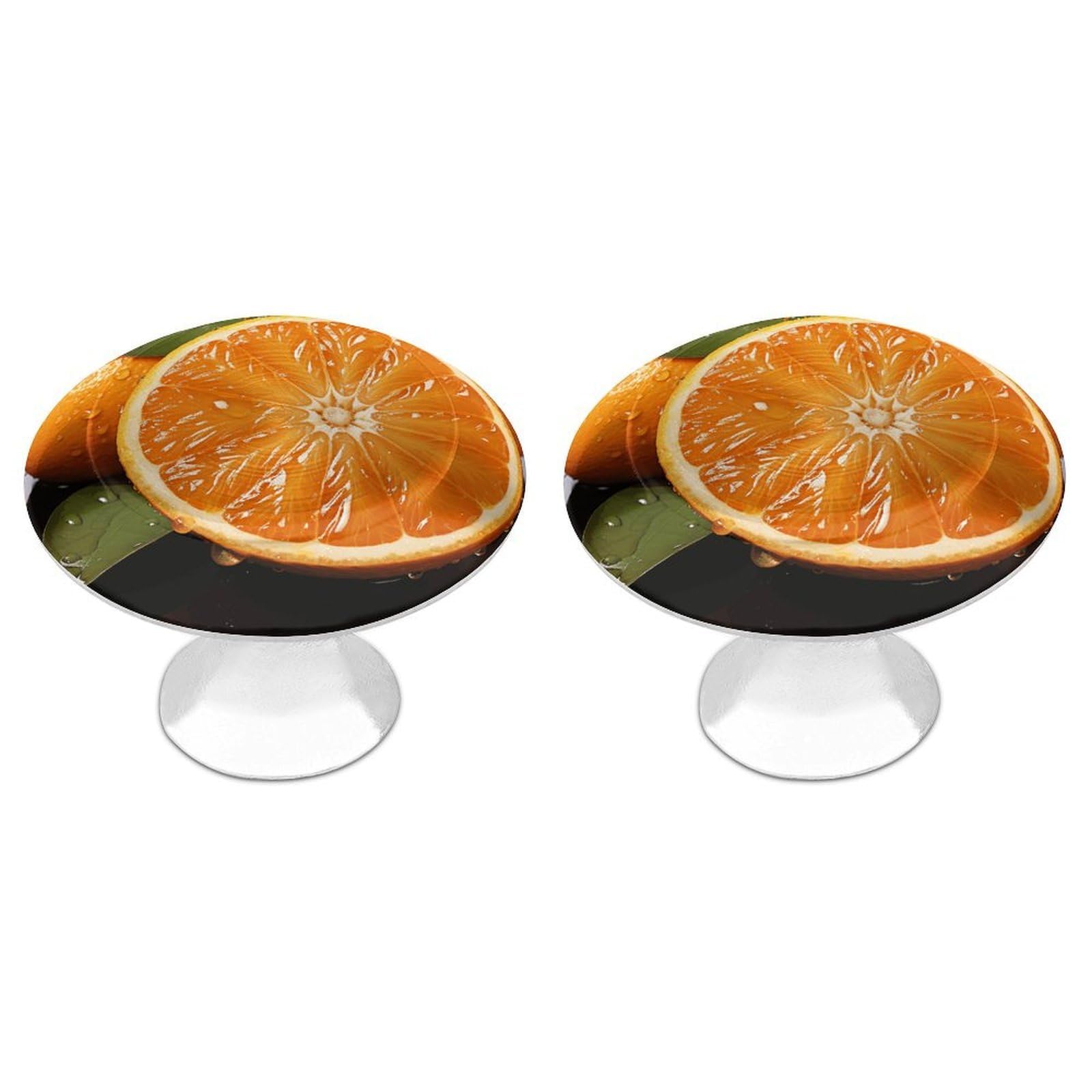 Fodpand White 2 Pack Cabinet Knobs 1.1 Inch Single Hole Drawer Pulls Handles Decorative Orange Furniture Knobs For Dresser Kitchen Bathroom Cupboard Wardrobe Vanity Closet Door Hardware