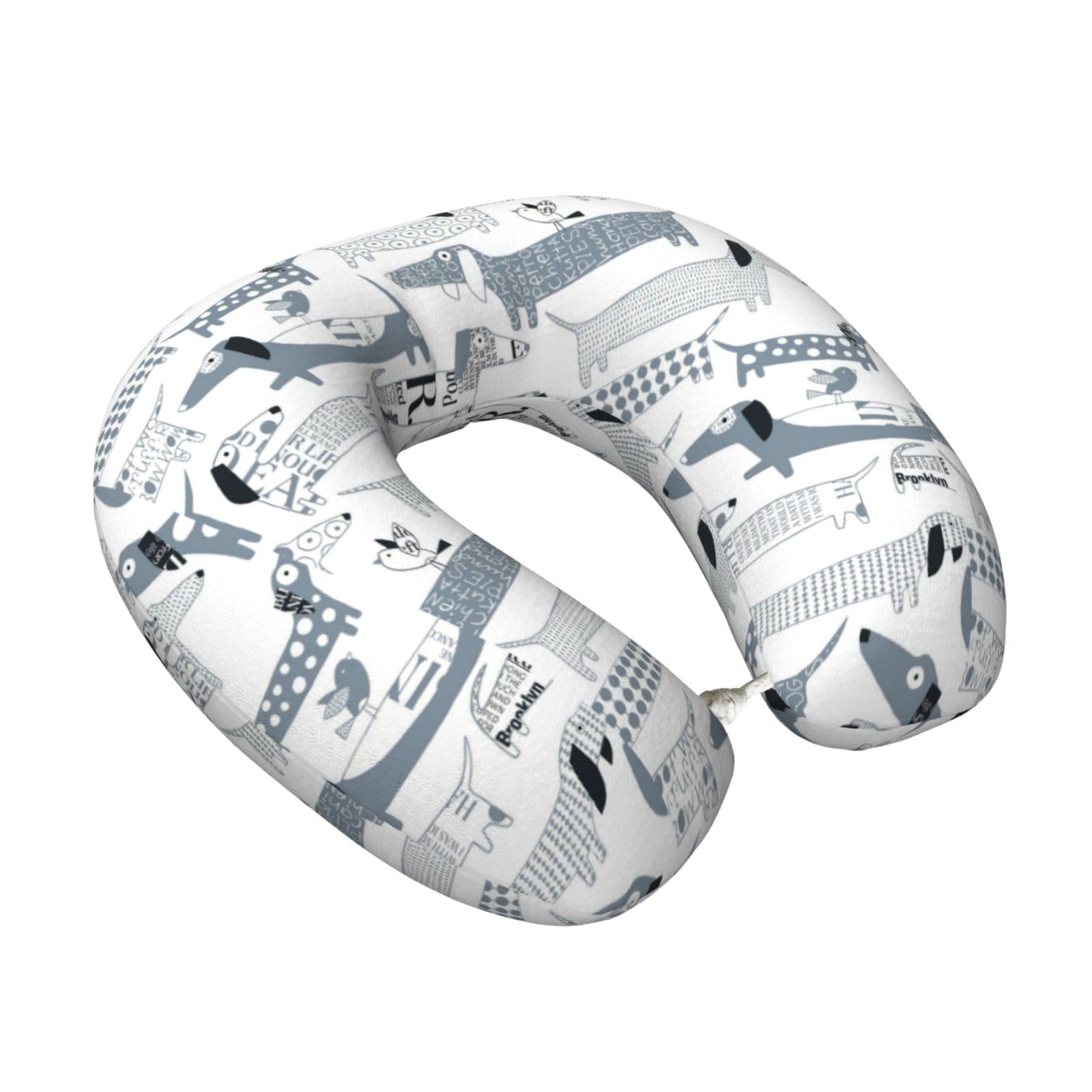 LKYMOH Dachshund Dogs, Travel Neck Pillow U-Shaped Memory Neck Support Soft Comfortable With Washable Cover For Airplane Car Traveling and Office