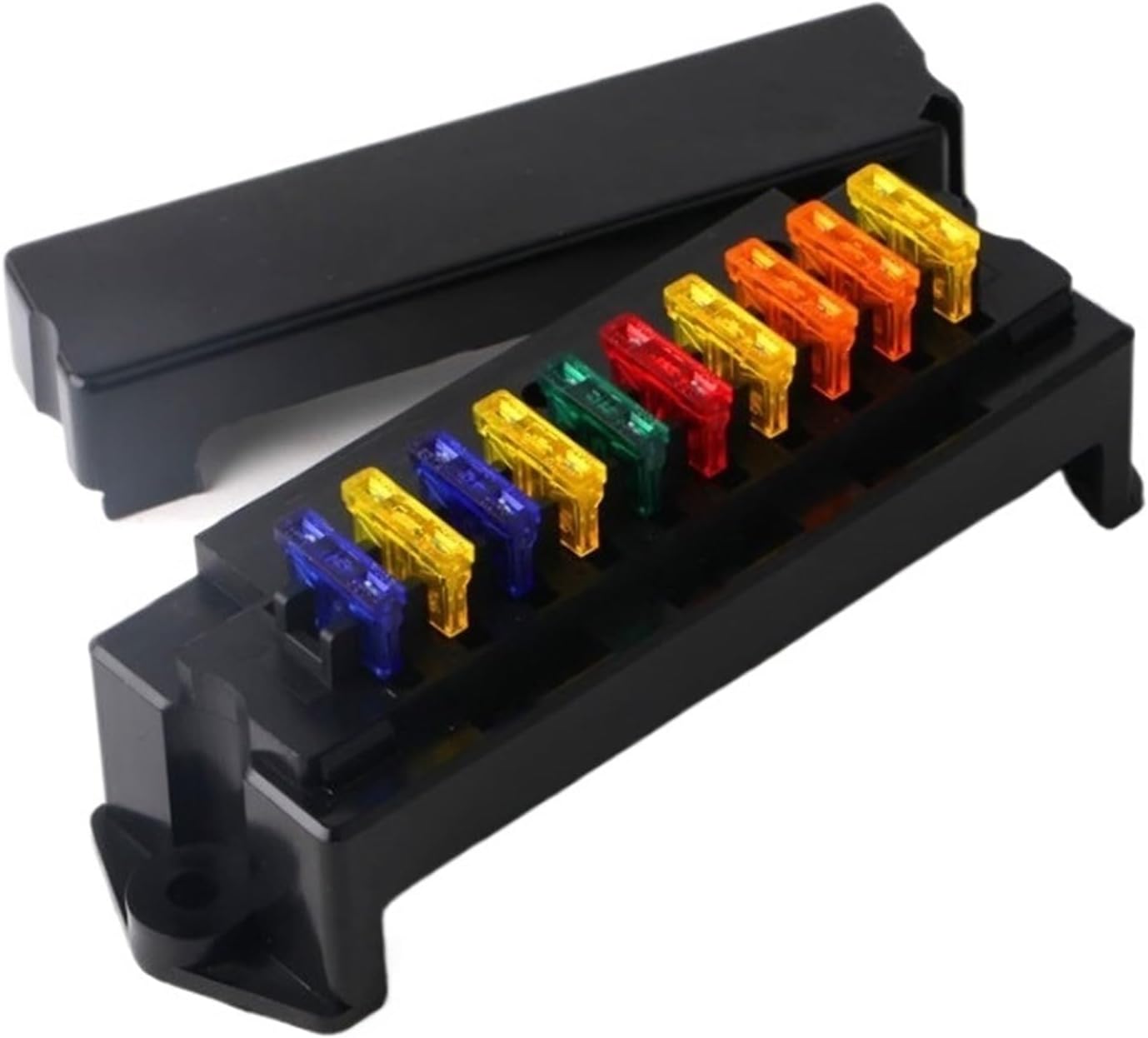 10Way Fuse Box Block Fuse Holder Box Car Vehicle Circuit Automotive Blade Car Fuse Accessory Tool with Fuse and Terminal