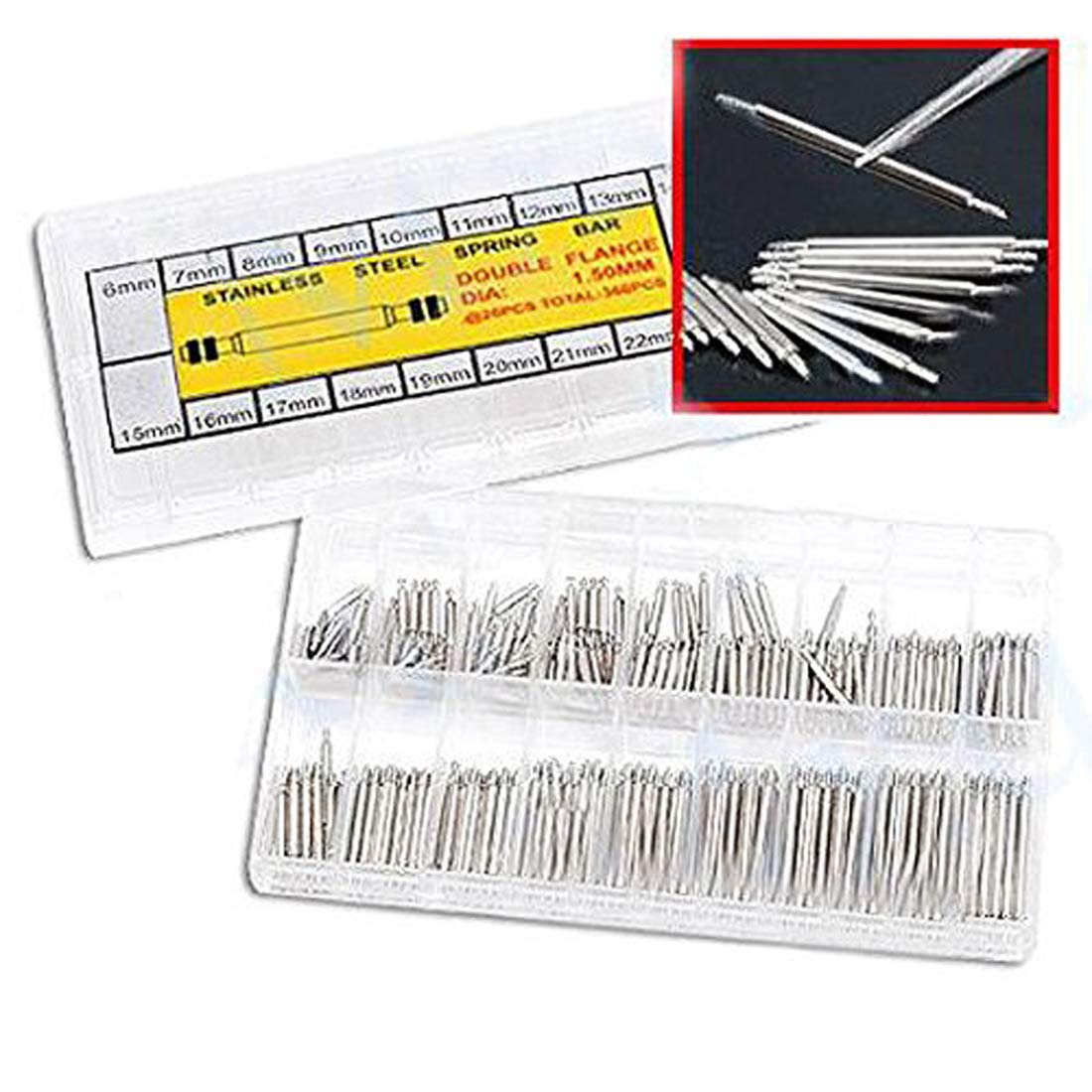 DIY Crafts Design # No 2, Pack Of 360Pcs, 360Pcs 6mm-23mm Watch Band Pins Spring Ba (Design # No 2, Pack Of 360Pcs)