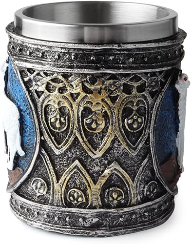 Miniatura 5 de EZESO ESSENTIAL SKINCARE Taza de lobo de acero inoxidable, taza de café de lobo 3D de resina, taza de café de acero inoxidable para viajes, té,