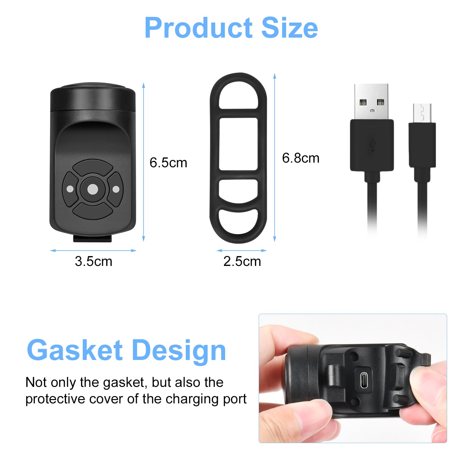 Flintronic Sonnette de Vélo Électrique 120dB IPX4 USB Klaxon Noir