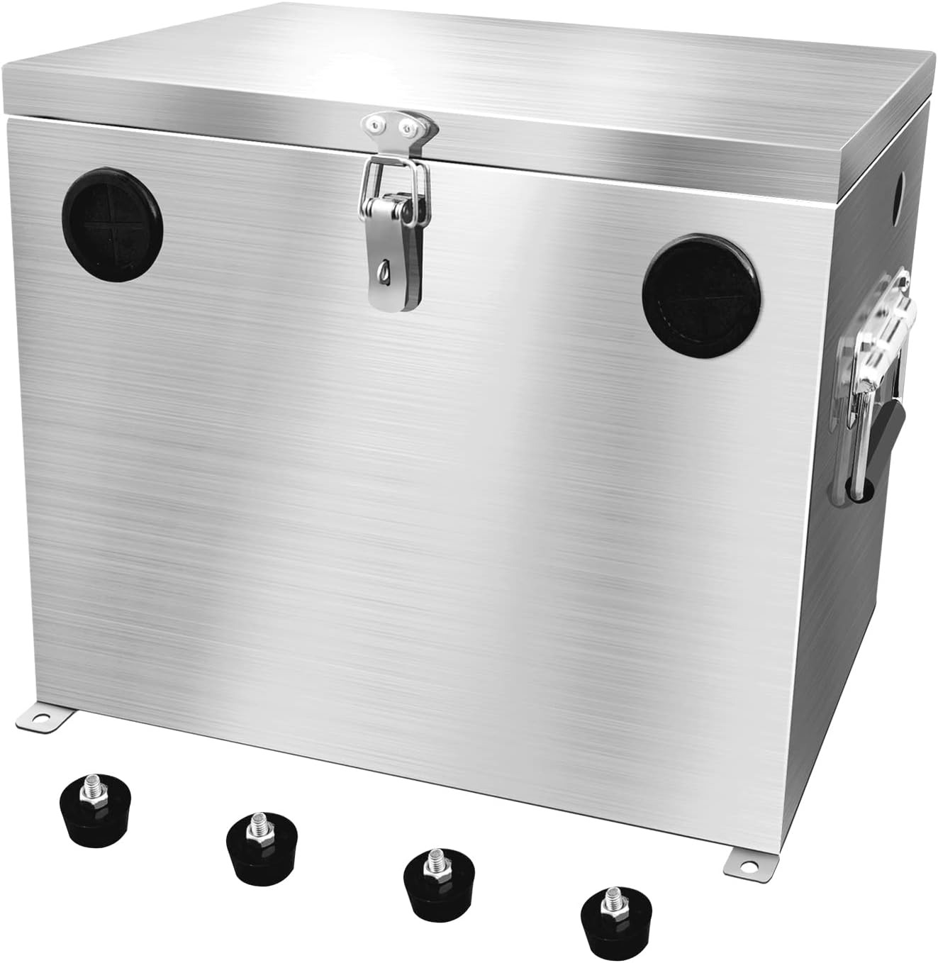 Peastorm Group 27 Trailer/RV/Marine Battery Box, Stainless Steel