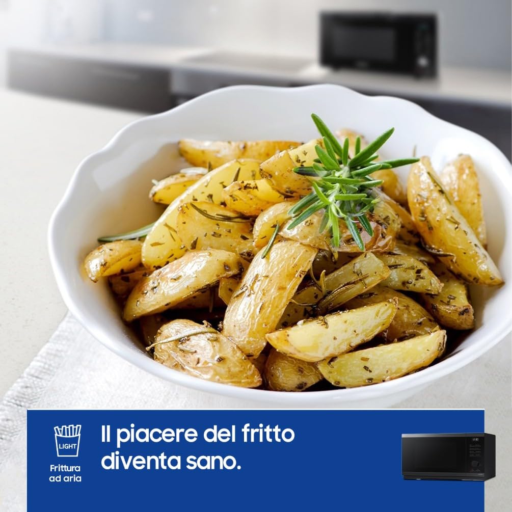 Samsung Forno a Microonde Cottura Croccante, MG23DG4524CGE1, Grill, Quick Defrost, Ricette automatiche, 23 L, LxAxP: 51,7 x 29,7 x 44 cm