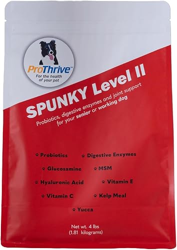 Spunky - Suplemento de cadera y articulaciones de nivel II para perros, glucosamina para perros con MSM, vitaminas y suplementos para perros que