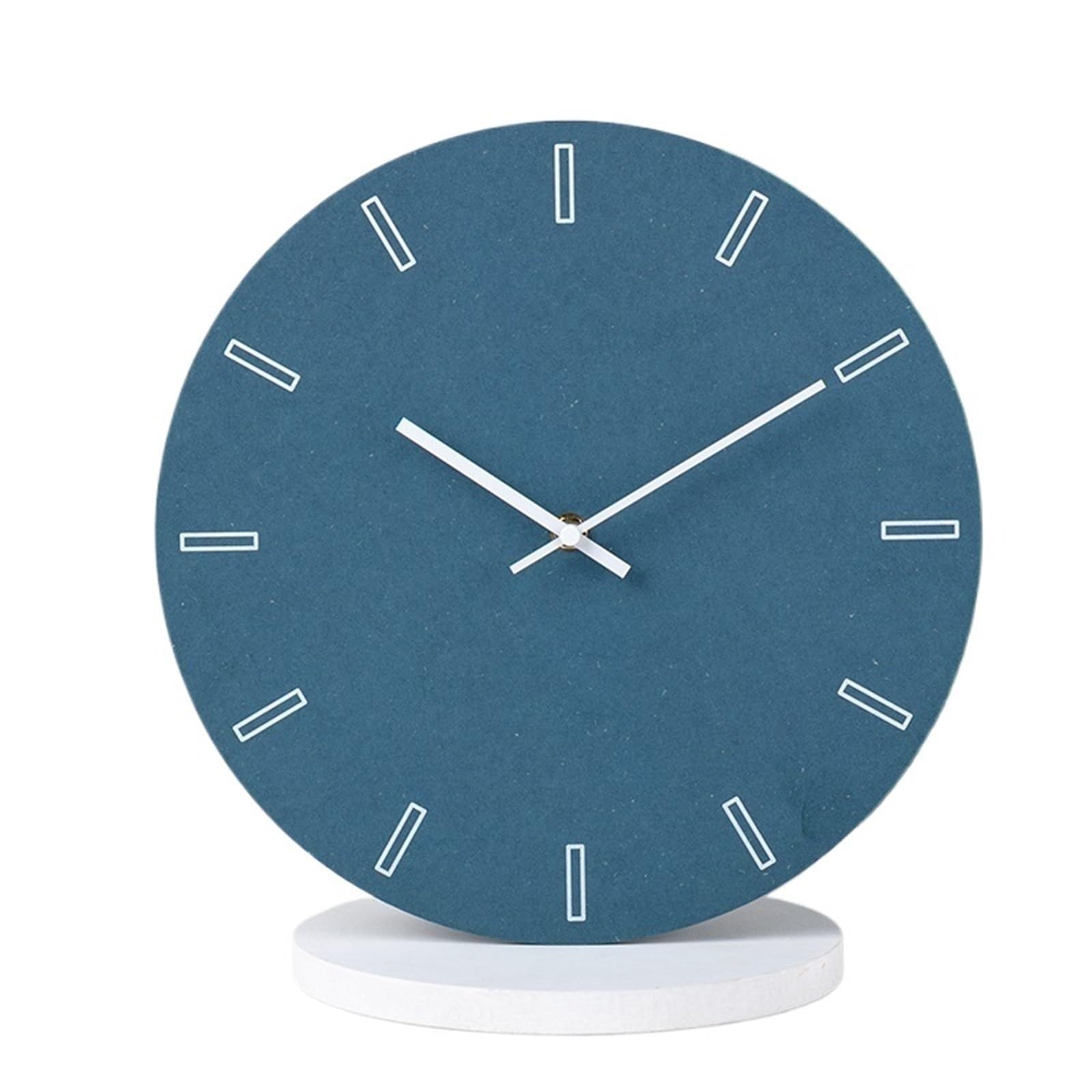 DFHS46JK Wall Decor Color Panel Wall Clock Minimalist Nordic Style Silent Operation Battery Powered for living room decor(Blue)