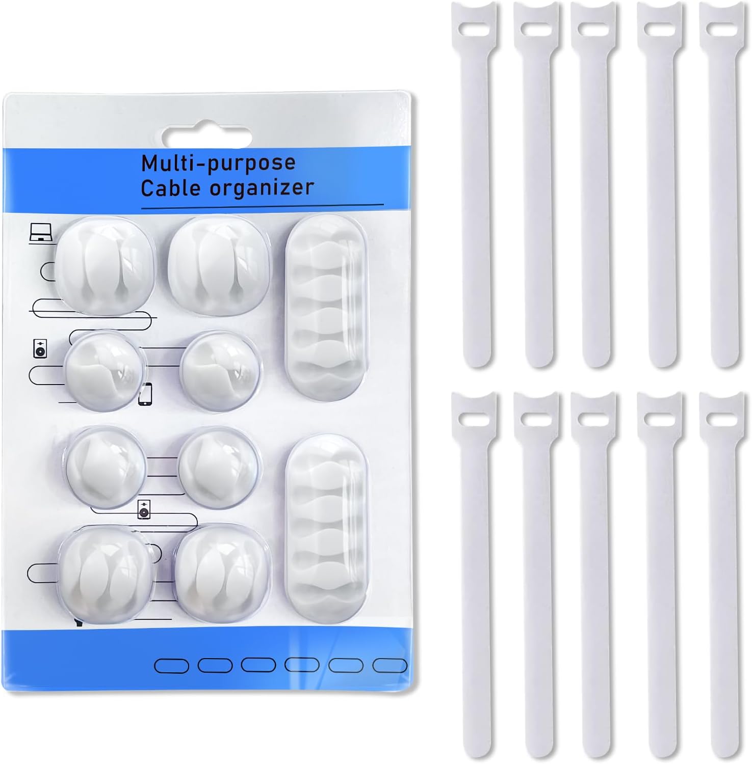 Nestling Cable Holder Clips 10Pcs, Cable Clips Ties Straps10Pcs