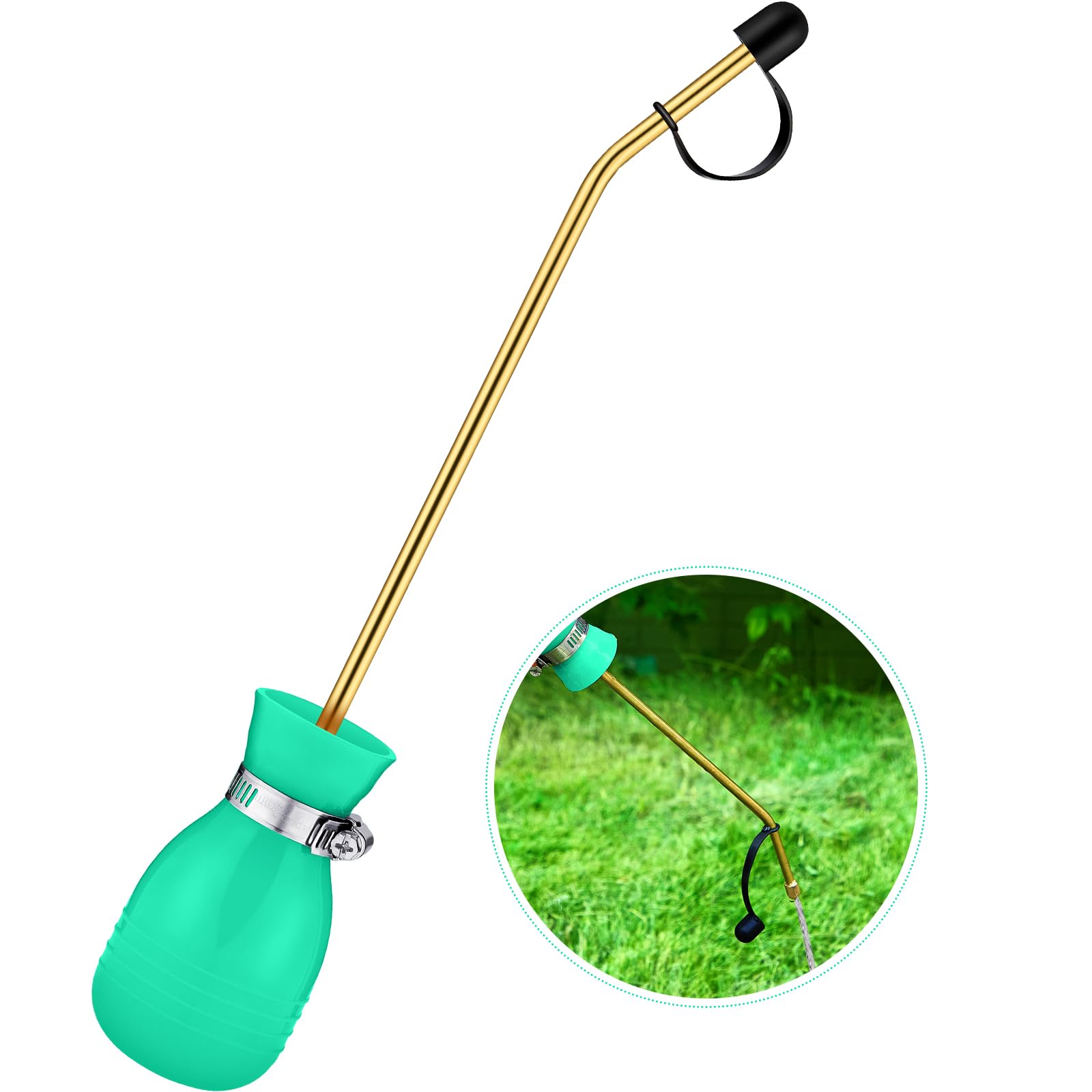 Boao Diatomaceous Earth Powder Duster Bulb Duster Sprayer 3.5 oz with Long Copper Garden Powder Applicator Dispenser for Organic Gardening Agricultural Supplies(Light Green)