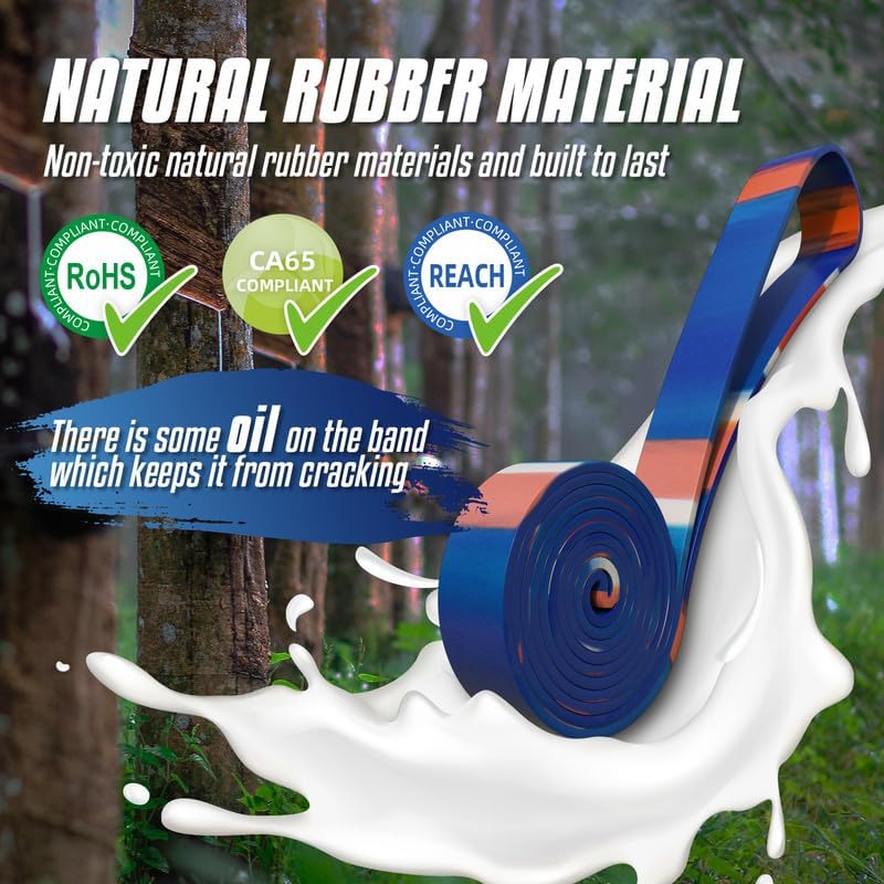 Miniatura 4 de LECARDIO Bandas de resistencia para entrenamiento, bandas de asistencia de camuflaje para dominadas, bandas de entrenamiento súper duraderas para