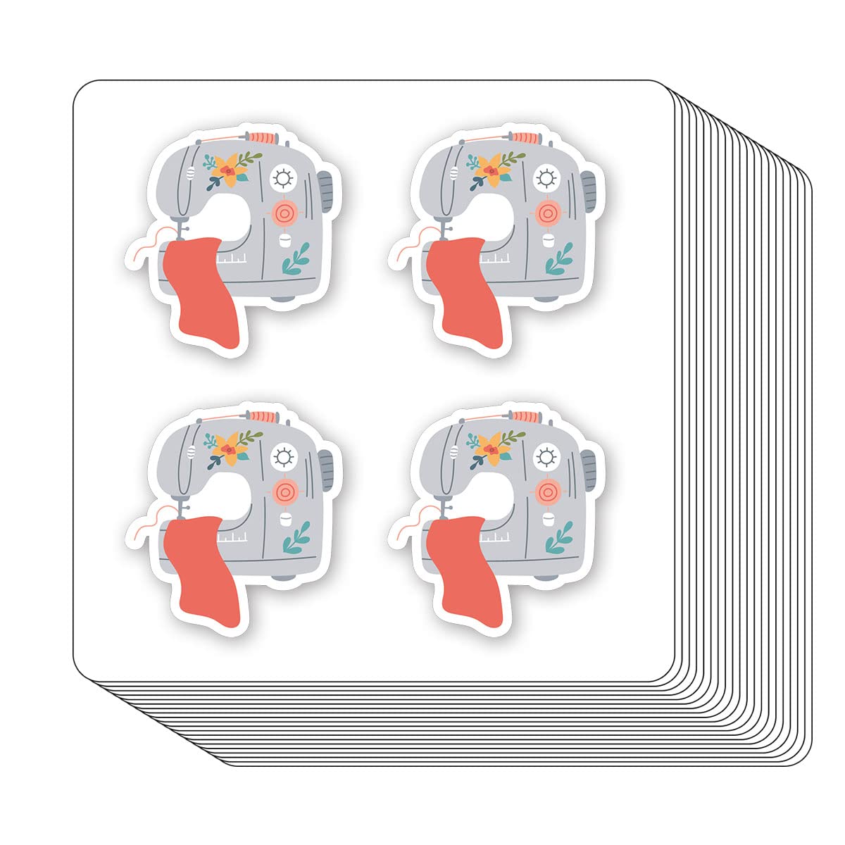 Sewing Machine Stickers 1in for Scrapbooking, Arts, Craft, Kids DIY, Journals 80-Pack